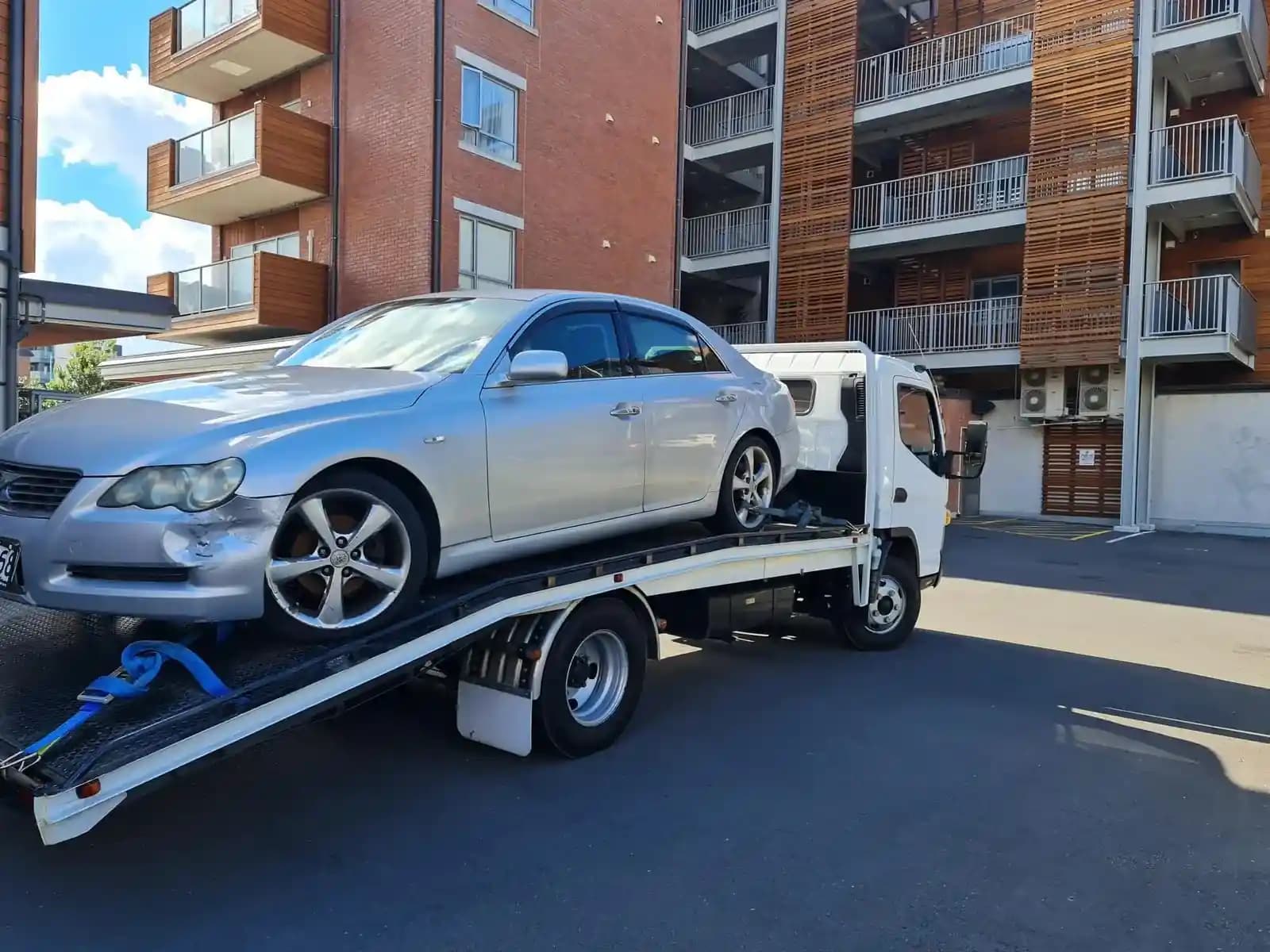 Damaged vehicle collected for scrap and cash by A1 Car Removal in Hamilton